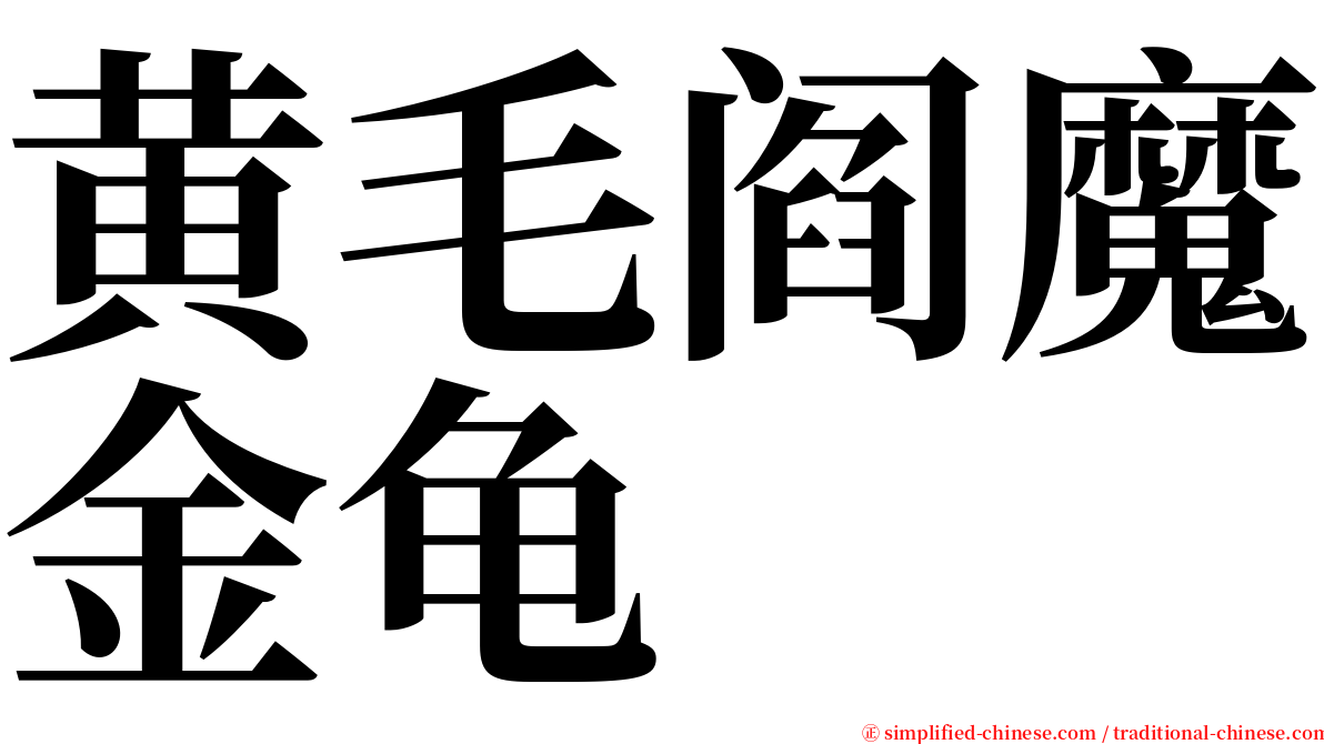 黄毛阎魔金龟 serif font