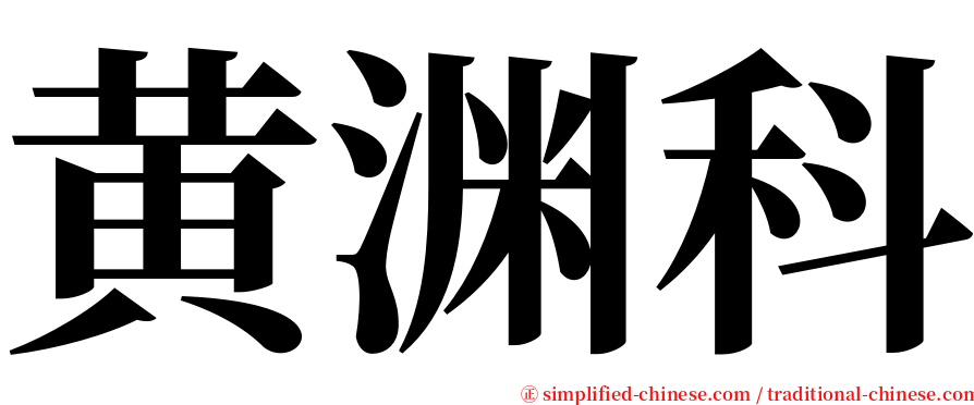 黄渊科 serif font