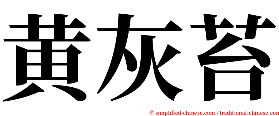 黄灰苔 serif font