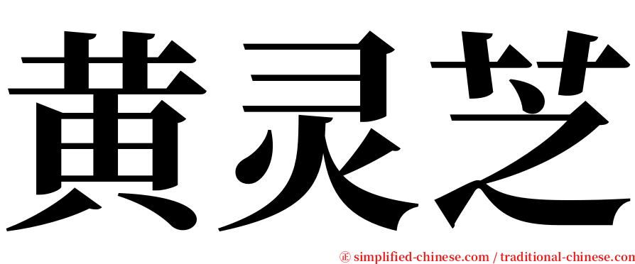 黄灵芝 serif font