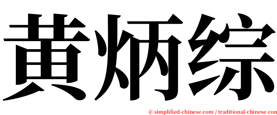 黄炳综 serif font