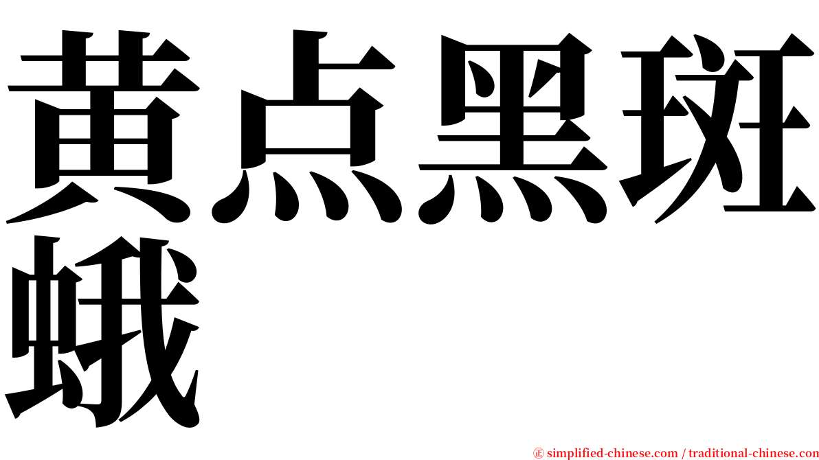 黄点黑斑蛾 serif font