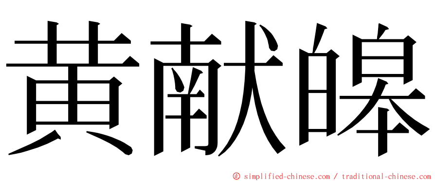 黄献皞 ming font