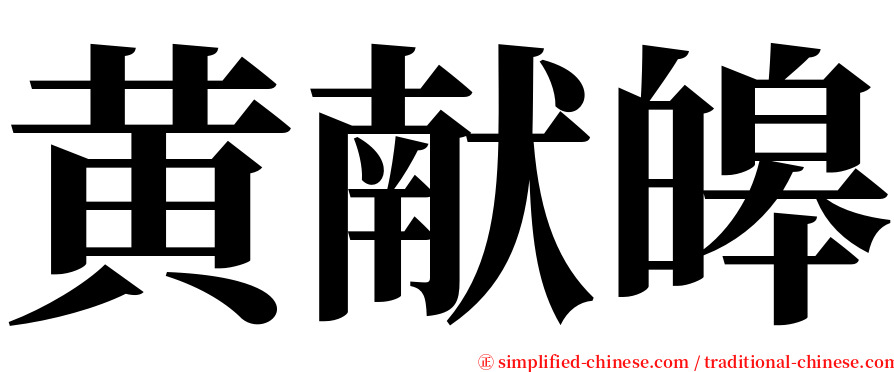 黄献皞 serif font