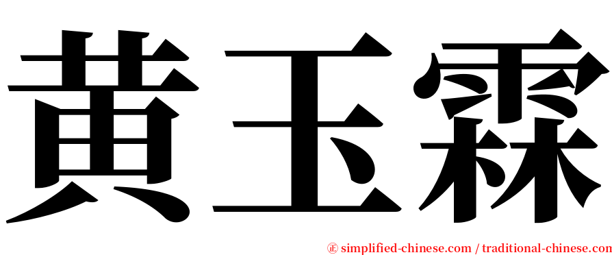 黄玉霖 serif font