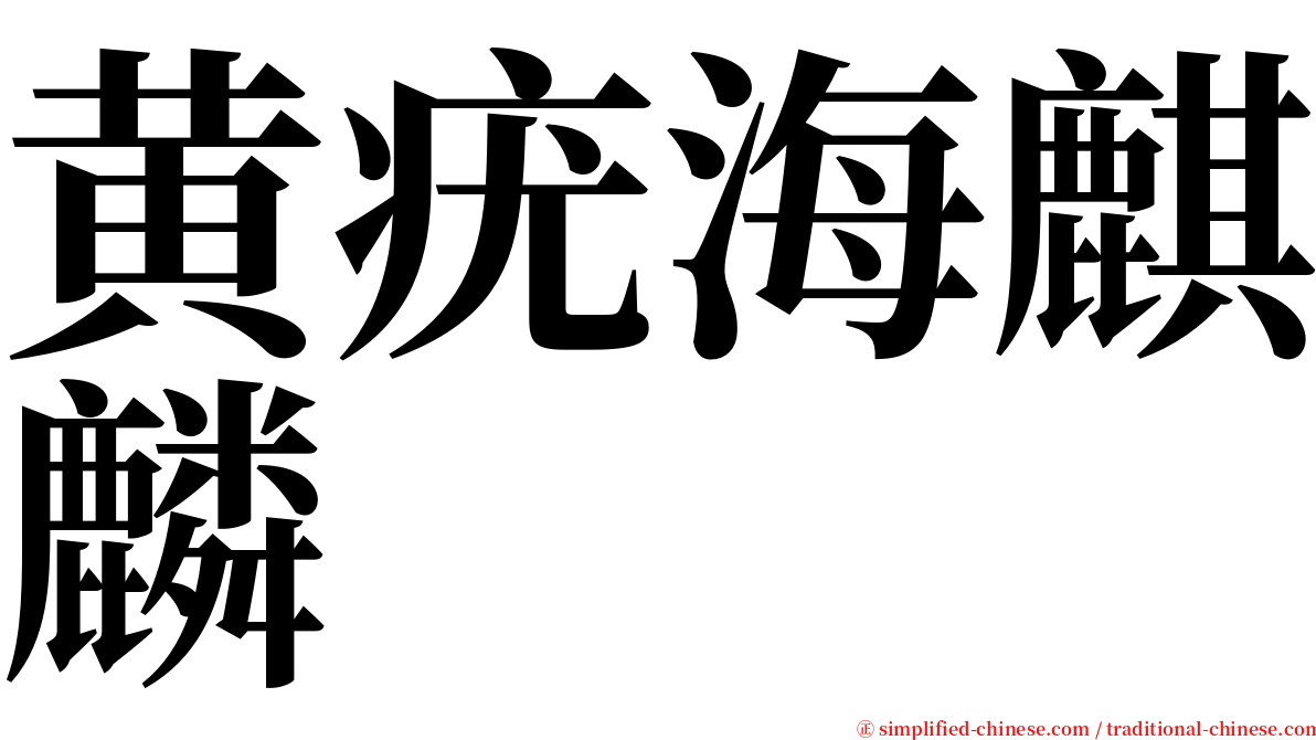 黄疣海麒麟 serif font