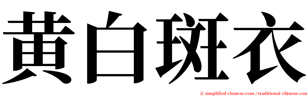 黄白斑衣 serif font