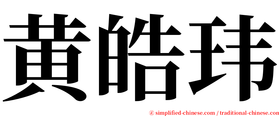 黄皓玮 serif font