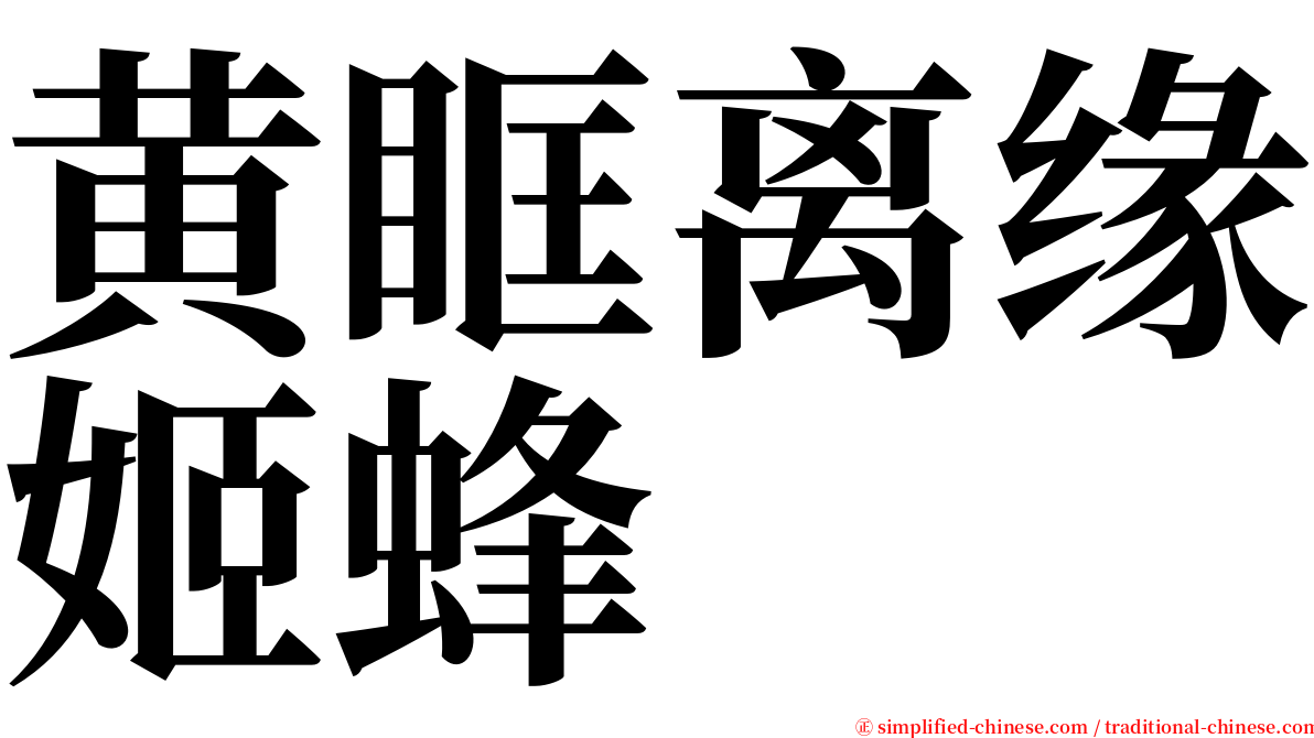 黄眶离缘姬蜂 serif font