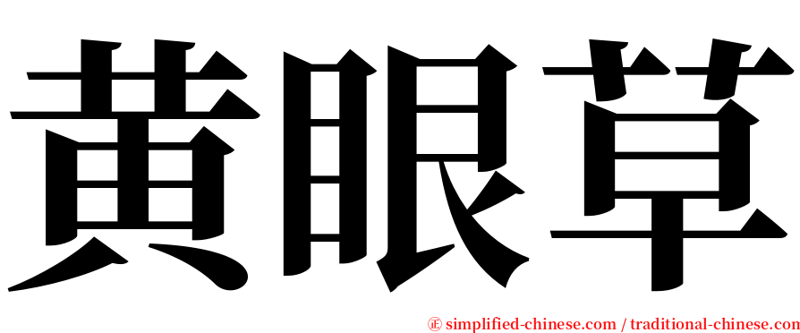 黄眼草 serif font