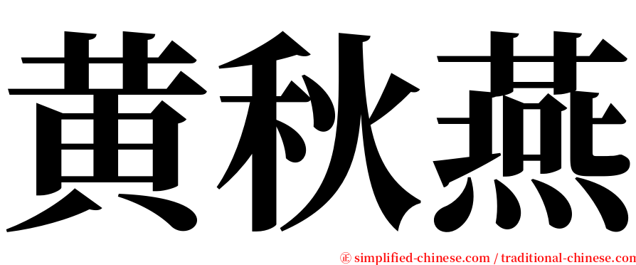 黄秋燕 serif font