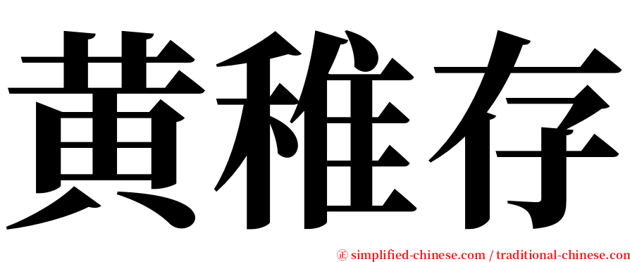 黄稚存 serif font