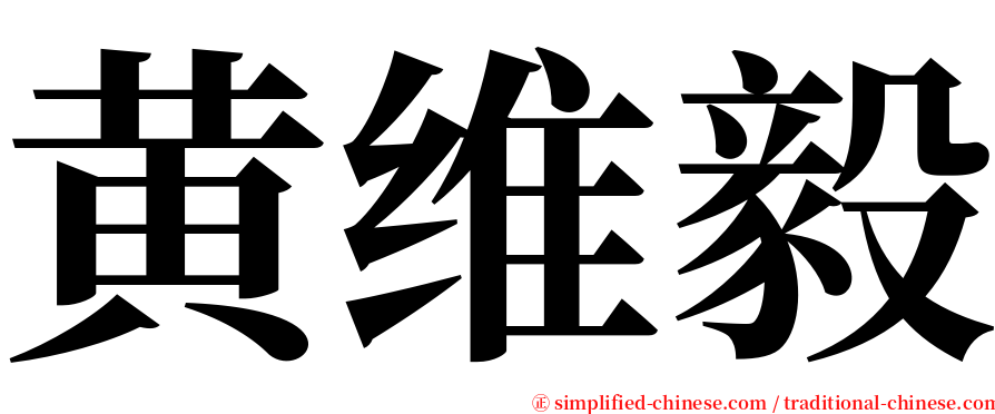 黄维毅 serif font