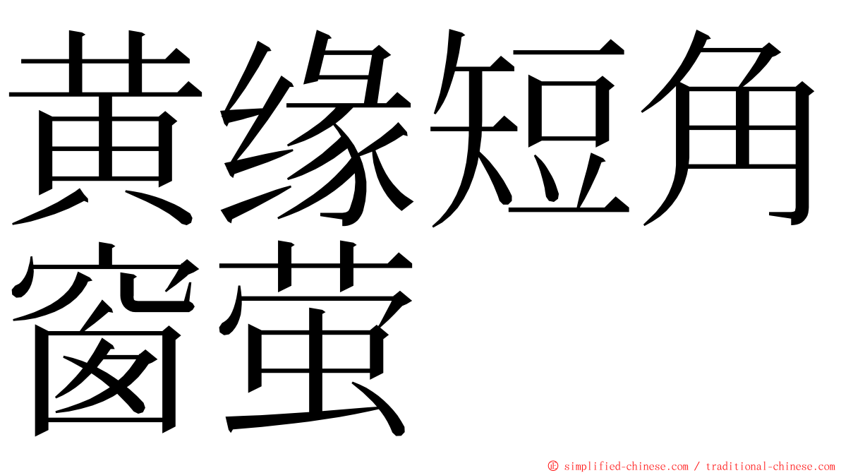 黄缘短角窗萤 ming font