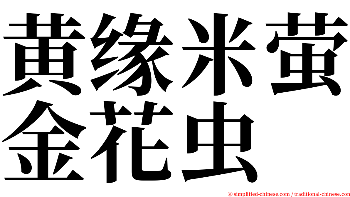 黄缘米萤金花虫 serif font