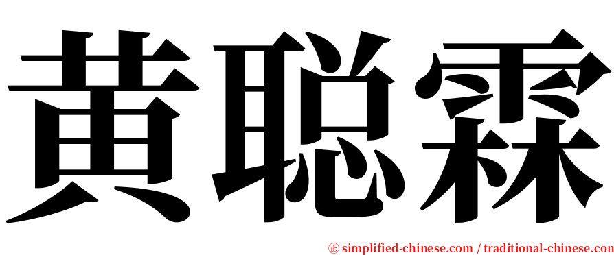 黄聪霖 serif font