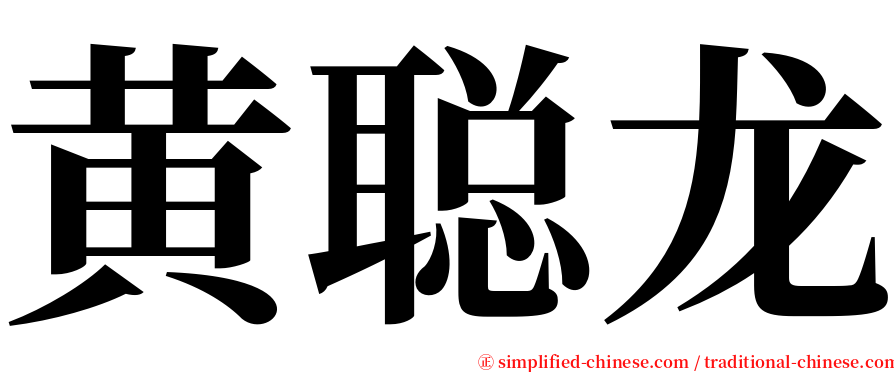 黄聪龙 serif font