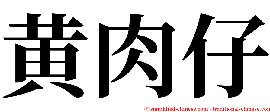 黄肉仔 serif font