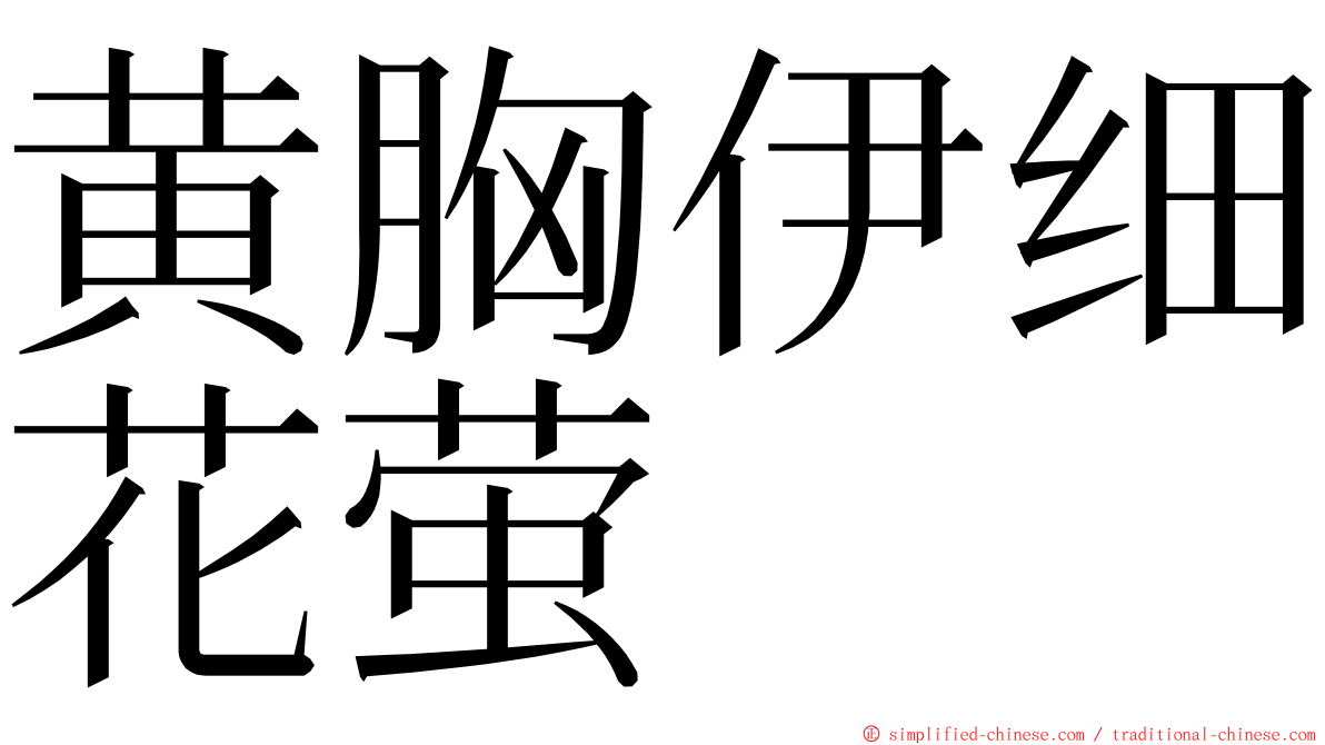 黄胸伊细花萤 ming font