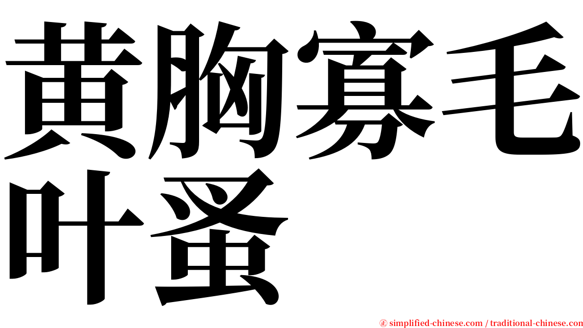 黄胸寡毛叶蚤 serif font