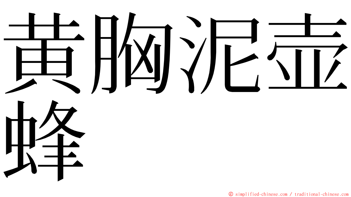 黄胸泥壶蜂 ming font