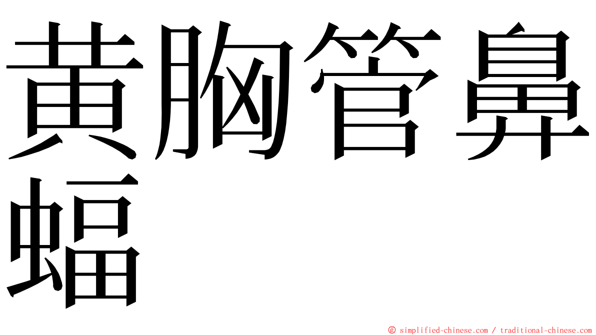 黄胸管鼻蝠 ming font