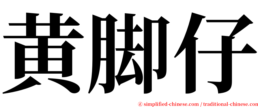 黄脚仔 serif font