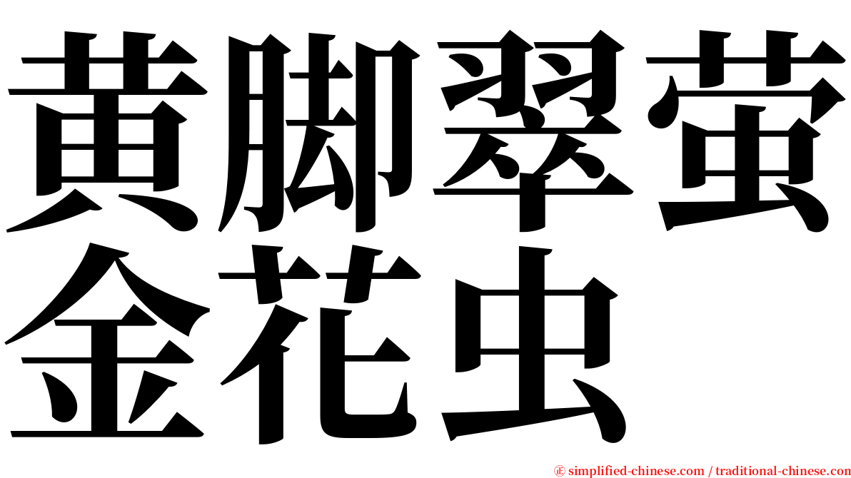 黄脚翠萤金花虫 serif font