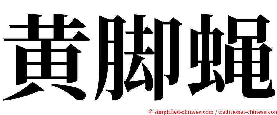 黄脚蝇 serif font