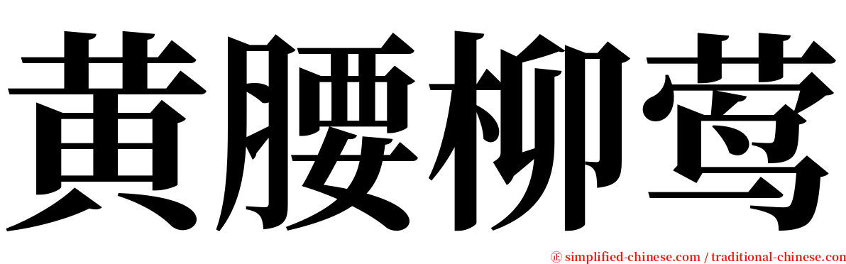 黄腰柳莺 serif font