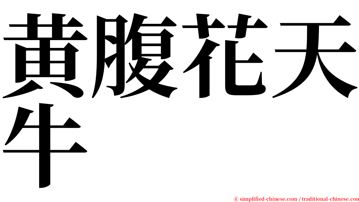 黄腹花天牛 serif font