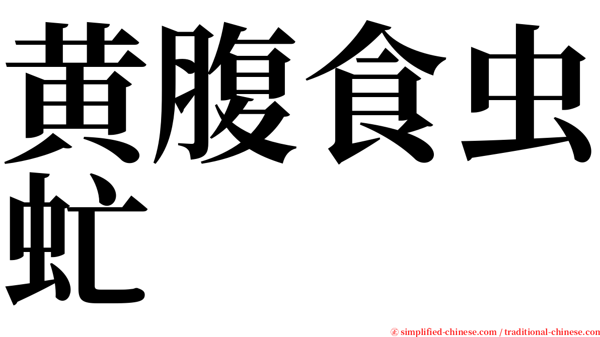 黄腹食虫虻 serif font