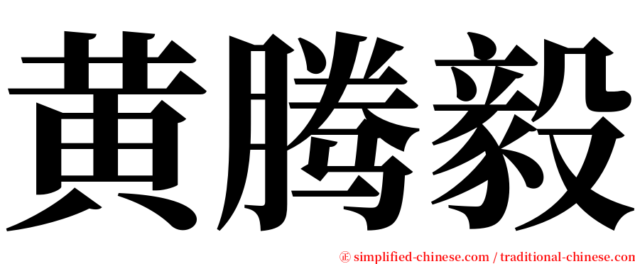 黄腾毅 serif font