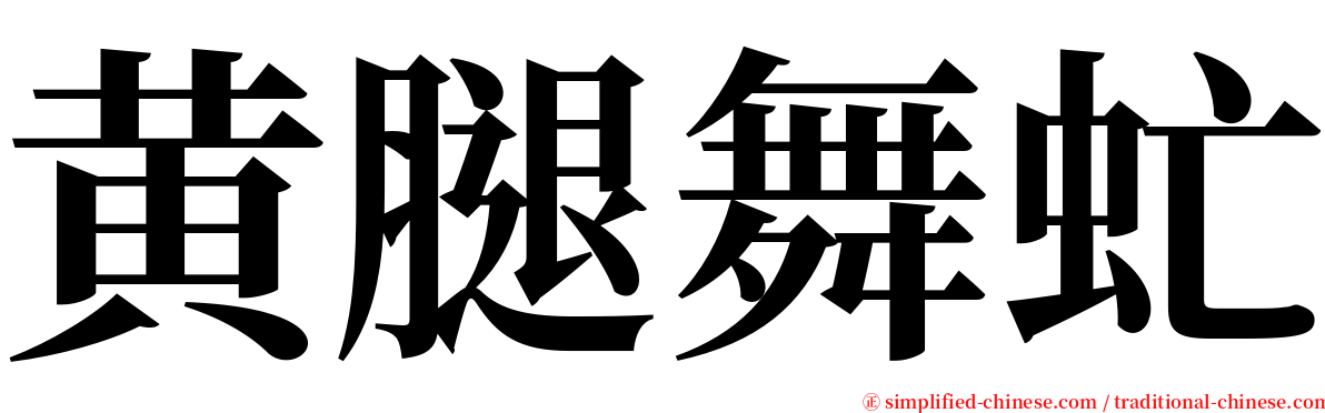 黄腿舞虻 serif font