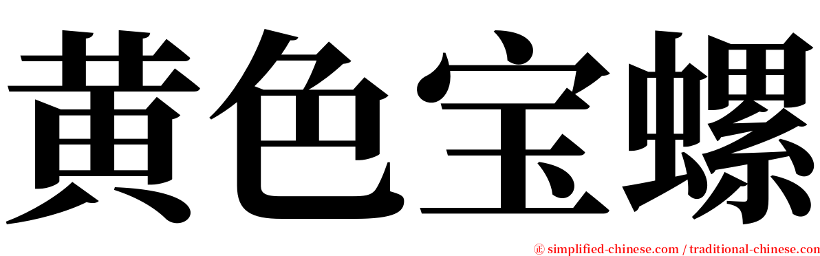 黄色宝螺 serif font