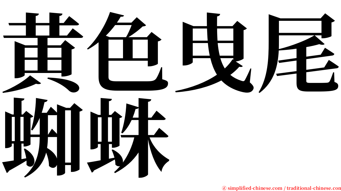 黄色曳尾蜘蛛 serif font