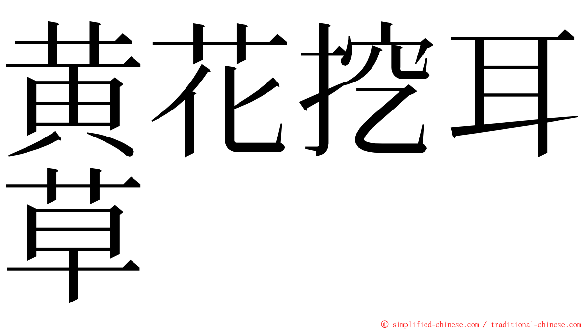 黄花挖耳草 ming font