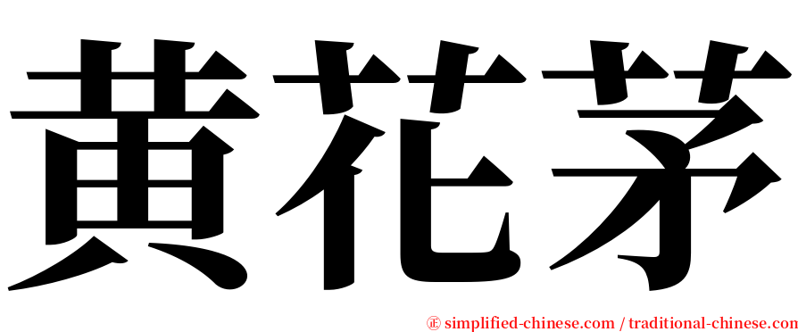 黄花茅 serif font