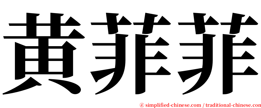 黄菲菲 serif font