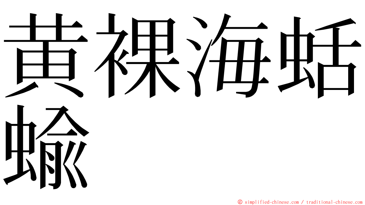 黄裸海蛞蝓 ming font