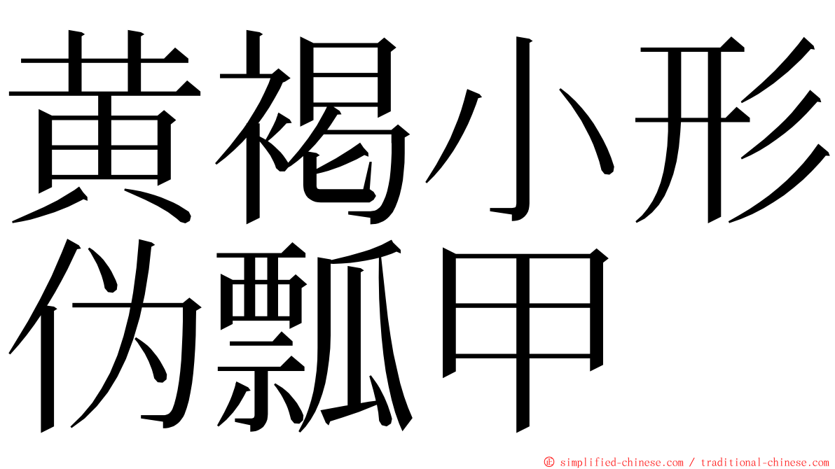 黄褐小形伪瓢甲 ming font