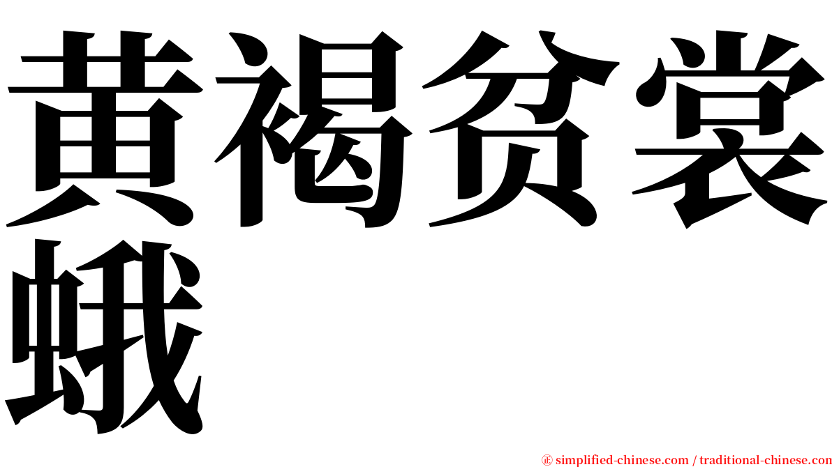 黄褐贫裳蛾 serif font