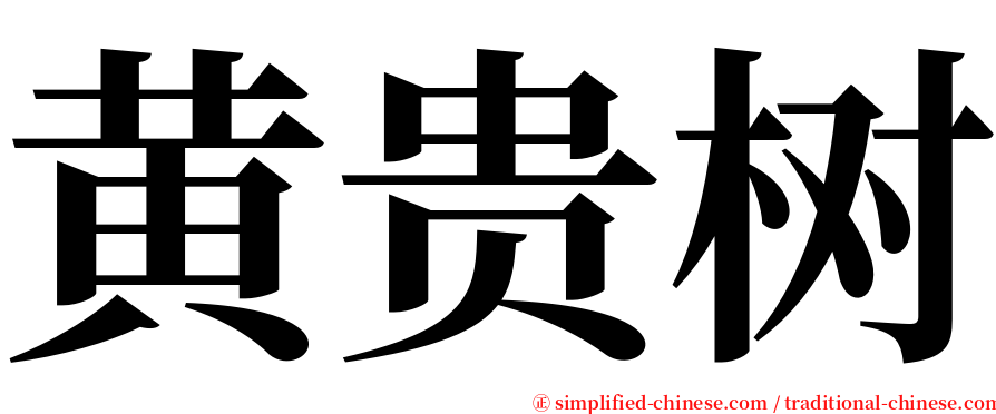 黄贵树 serif font