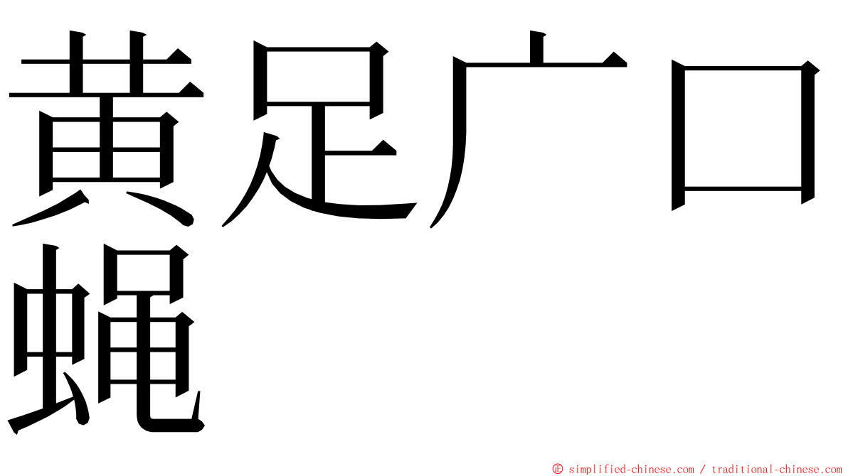 黄足广口蝇 ming font