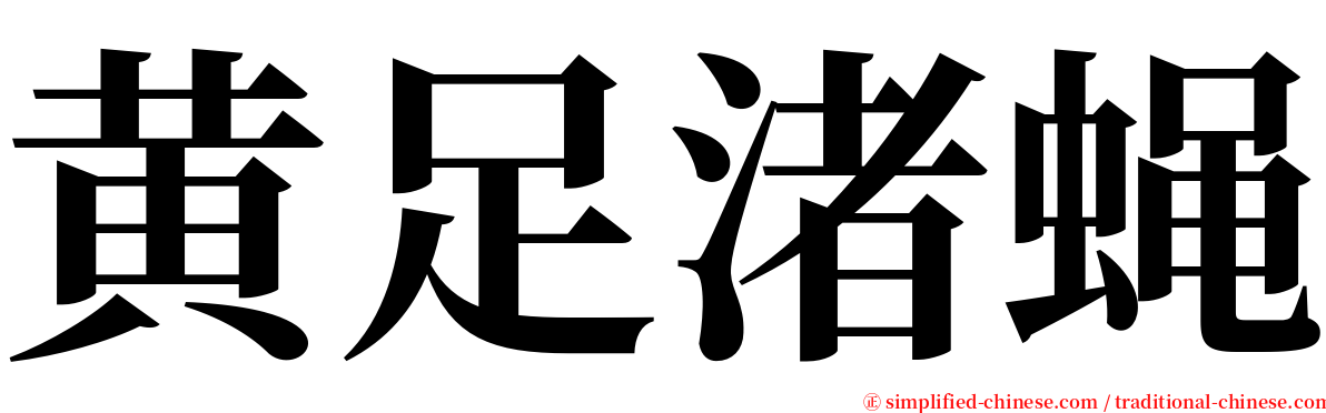 黄足渚蝇 serif font