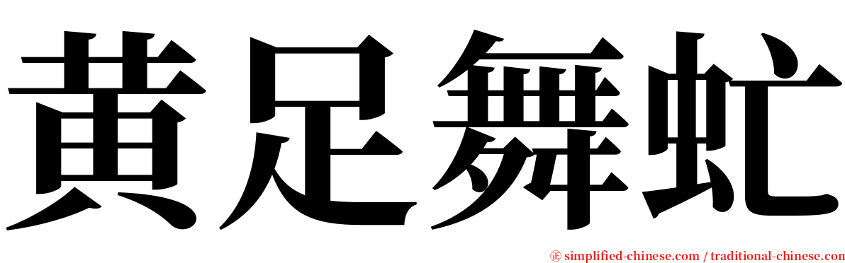 黄足舞虻 serif font