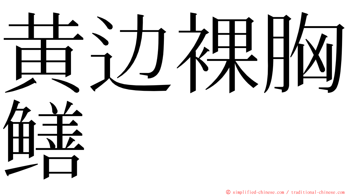 黄边裸胸鳝 ming font