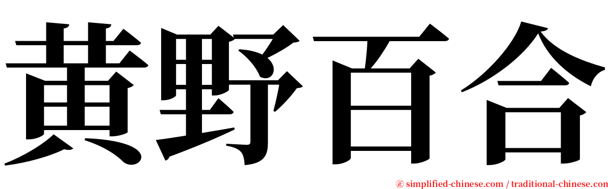 黄野百合 serif font