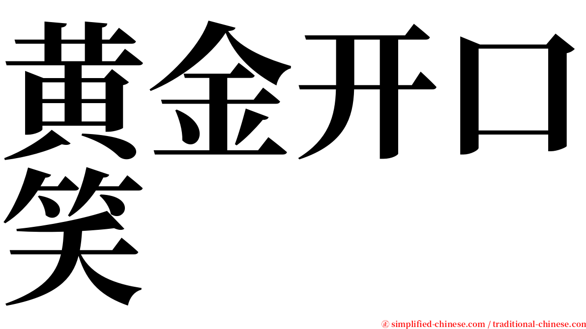 黄金开口笑 serif font