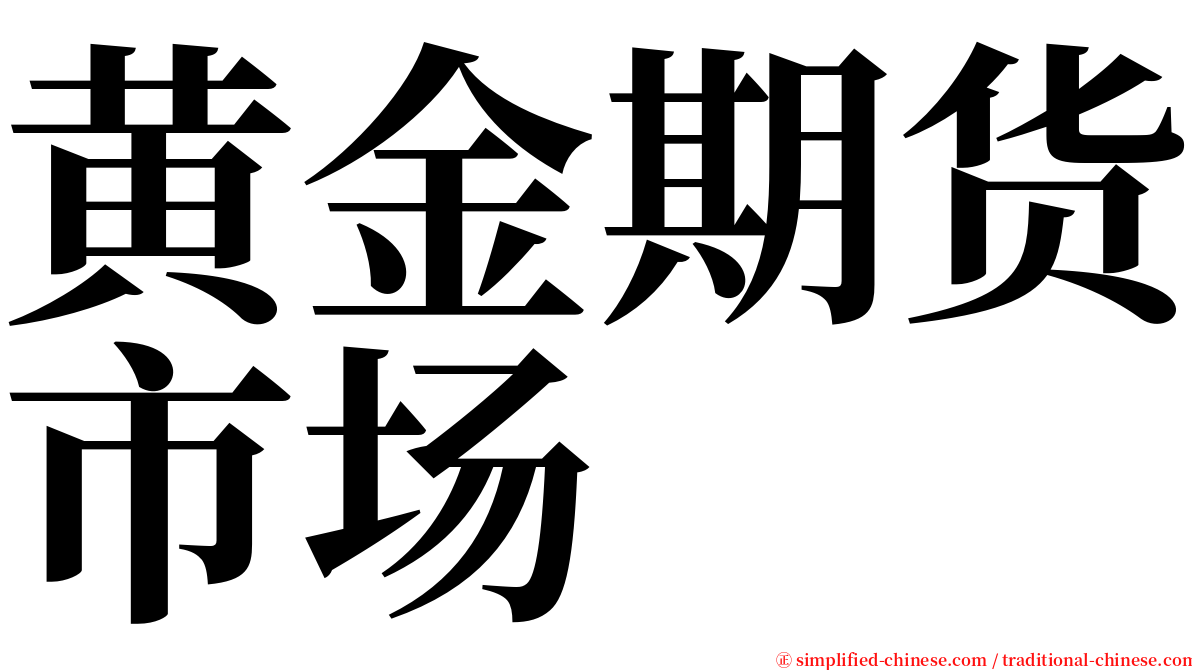 黄金期货市场 serif font